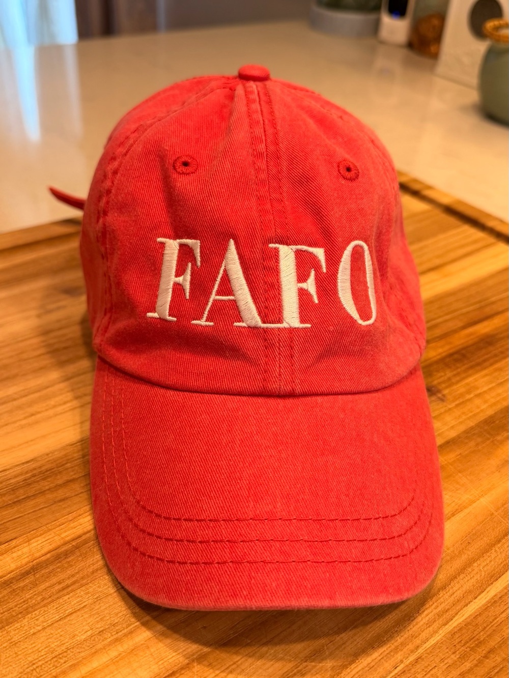 FAFO Embroidered Adjustable Adults Baseball Cap - Red